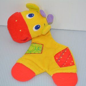 Bright Starts Yellow Giraffe Plush Snuggle Teether Crinkle Baby Activity Toy